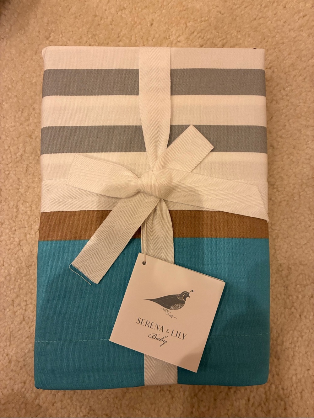 NWT Serena & Lily Nautical Flag Crib Skirt